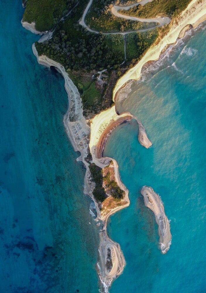 The sandstone coast at Cape Drastis near Peroulades, west of Sidari.