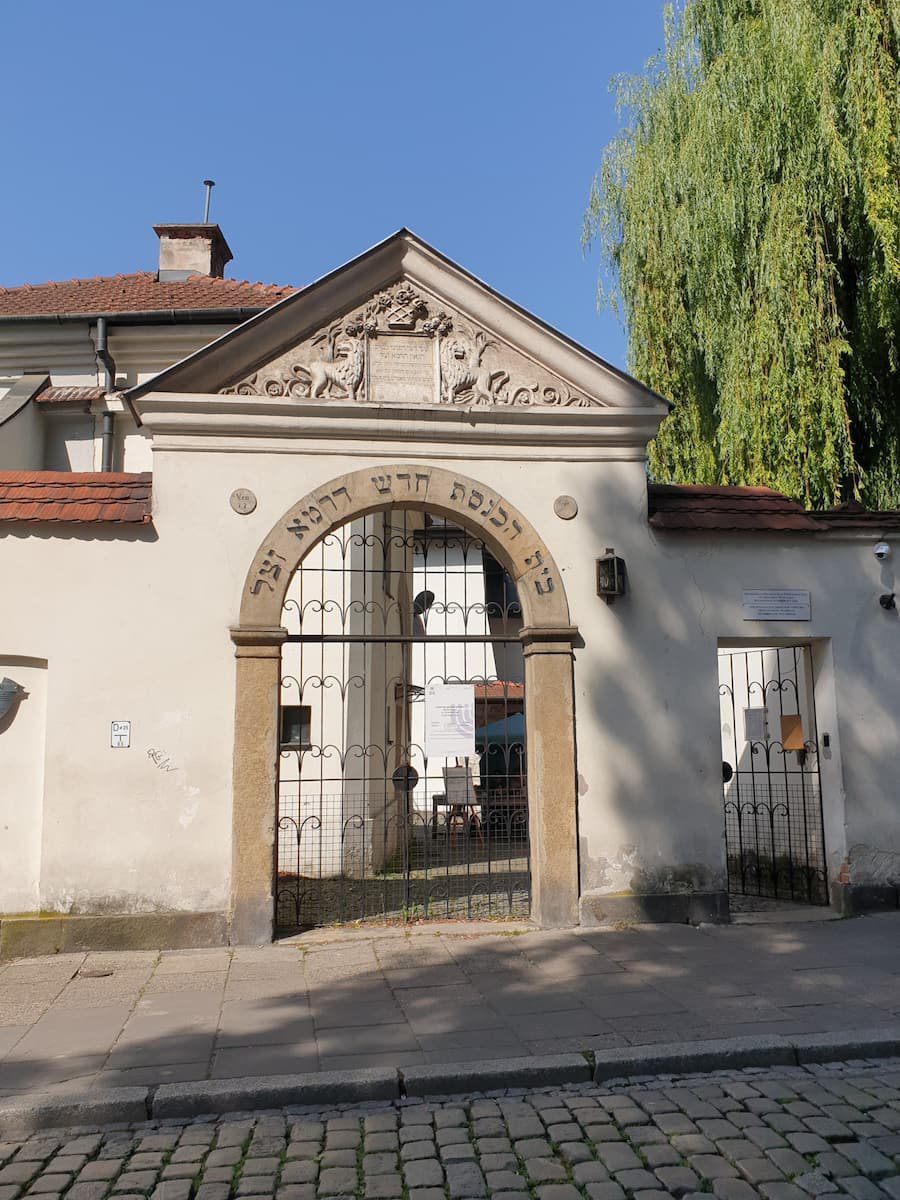 The entrance to Remuh Synagogue on Szeroka in Kazimierz.