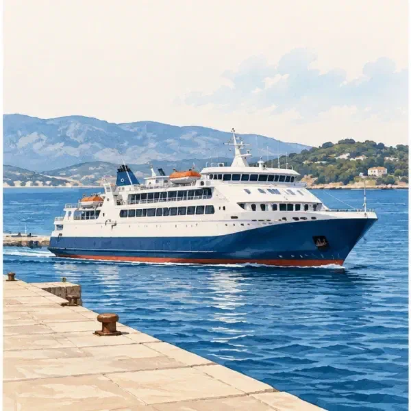 Illustrated passenger ferry.