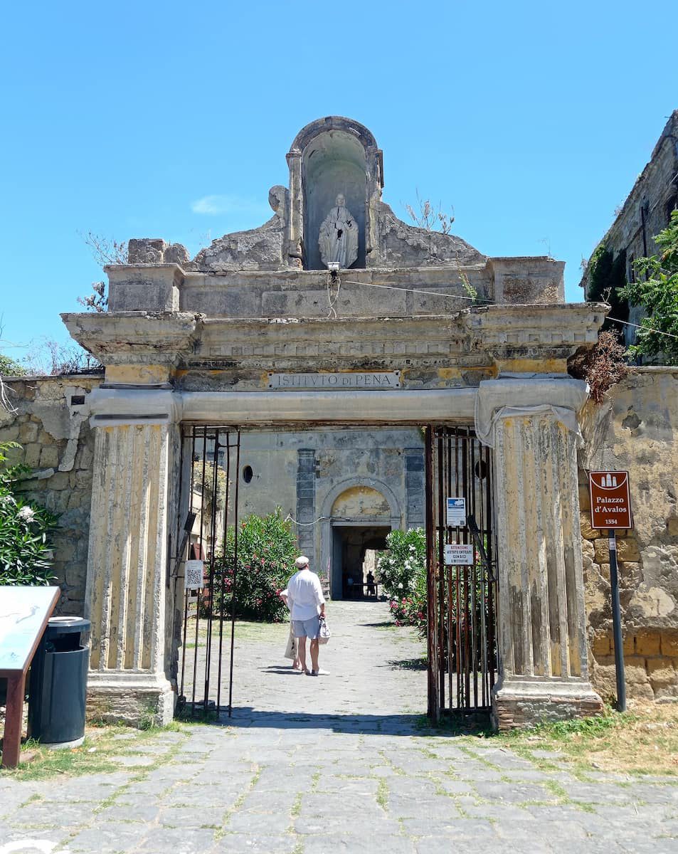 The entrance portal of Palazzo d'Avalos at Terra Murata, the former prison