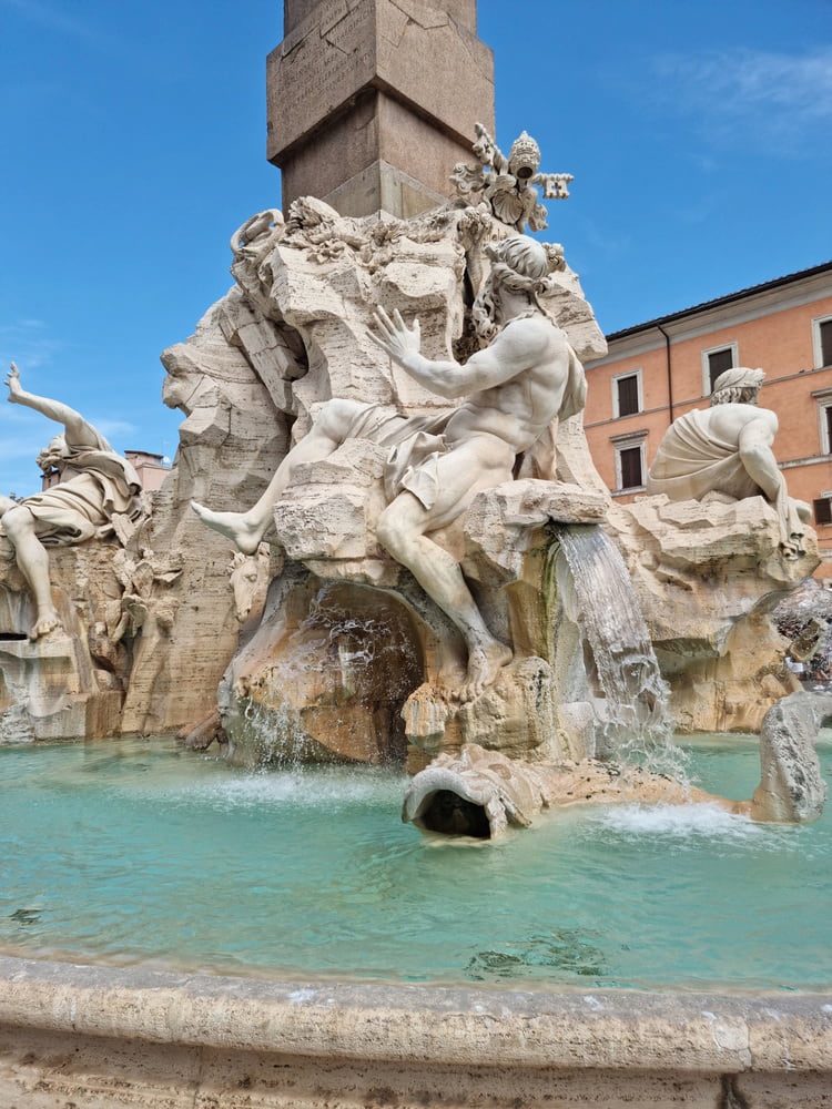 The Fountain of the Four Rivers in Piazza Navona.