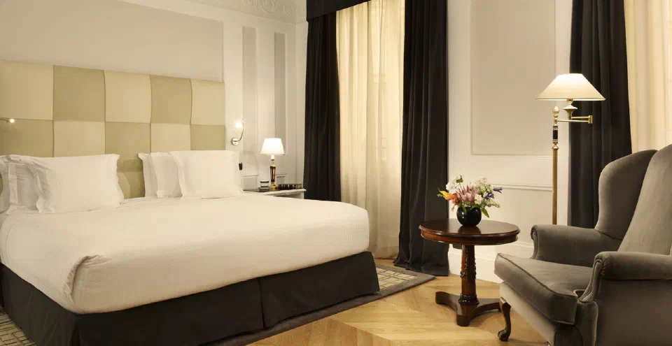 A guest room at Hotel Splendide Royal near Porta Pinciana.